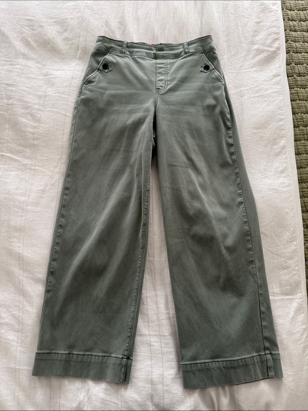 Spanx Wide Leg Olive Green Pants